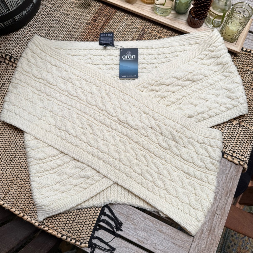Aran Woollen Mills Cream Wrap Sweater
